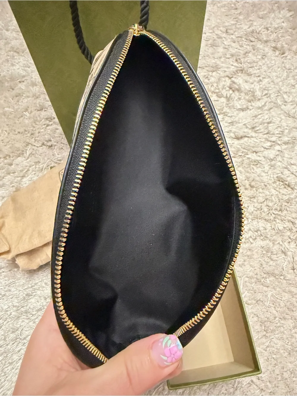 New Gucci Demetra Herbarium Print Pencil Pouch Case